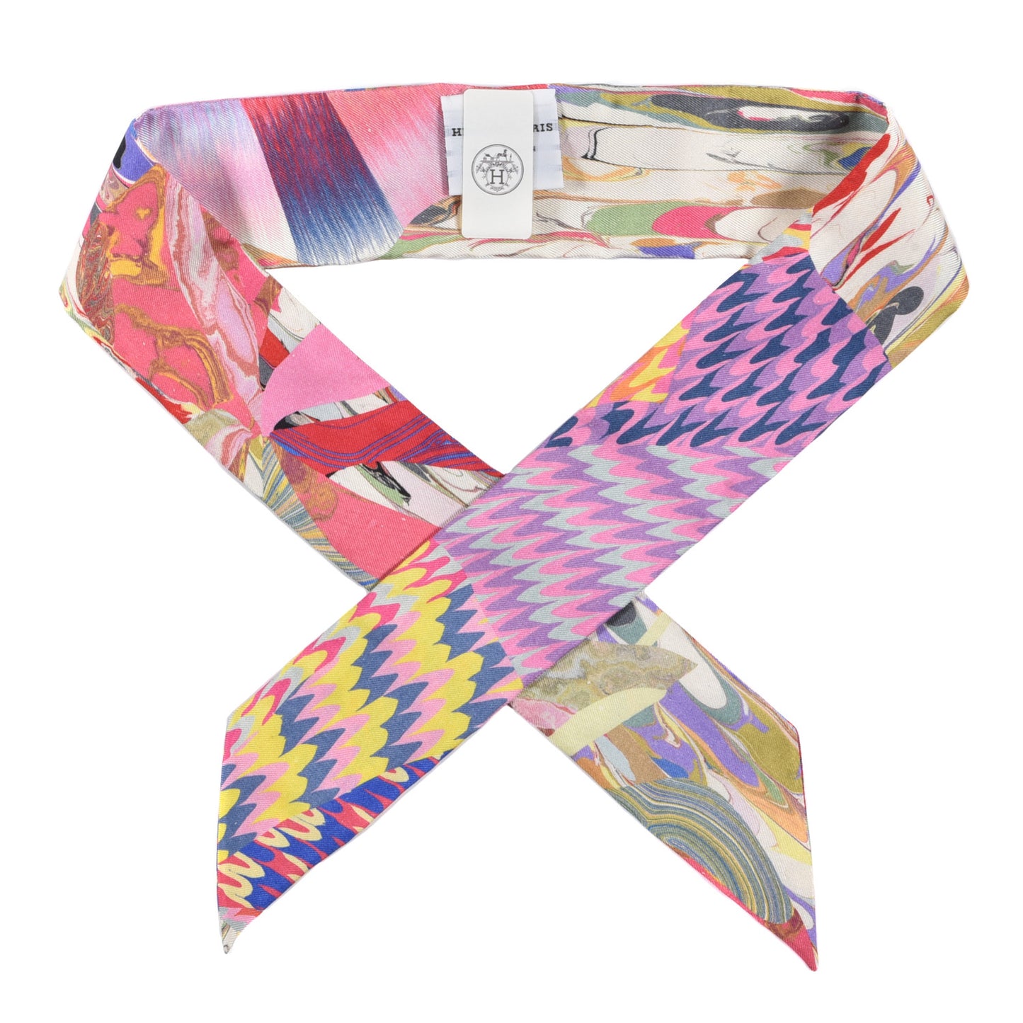 Silk Marble Silk Twilly Rose Vert Violet