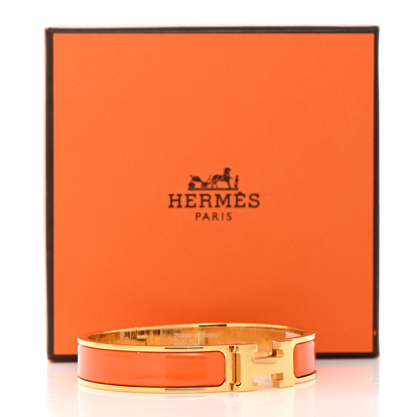 Enamel Narrow Clic Clac H Bracelet GM Orange
