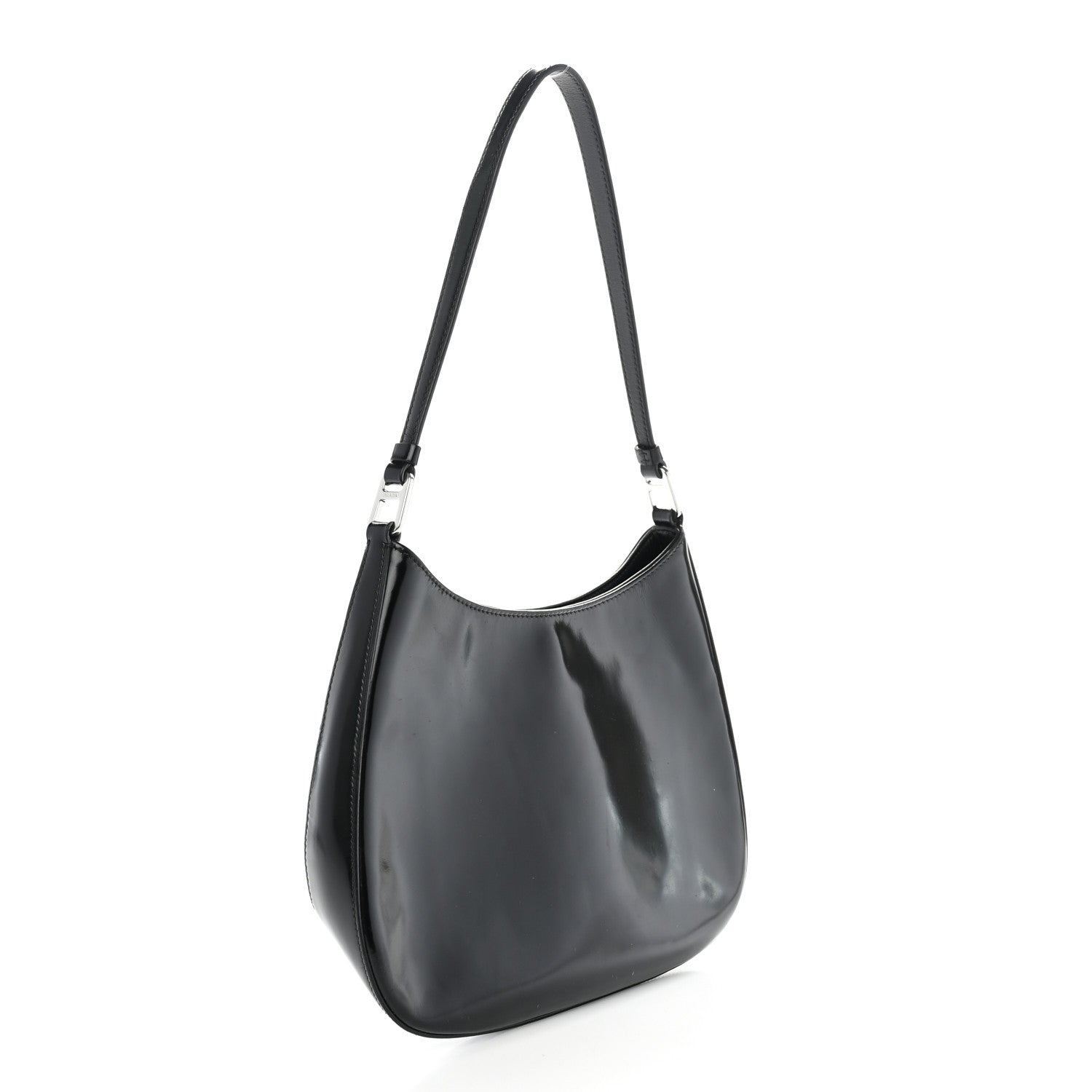 Prada Spazzolato Cleo Shoulder Bag Black 3 of 12
