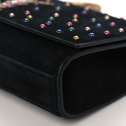 Saint Laurent Suede Crystal Medium Classic Monogram Kate Satchel Black 8 of 8