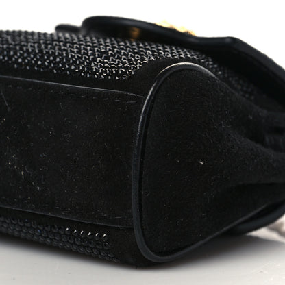 Versace Suede Crystal Studded Micro La Medusa Bag Black 9 of 9