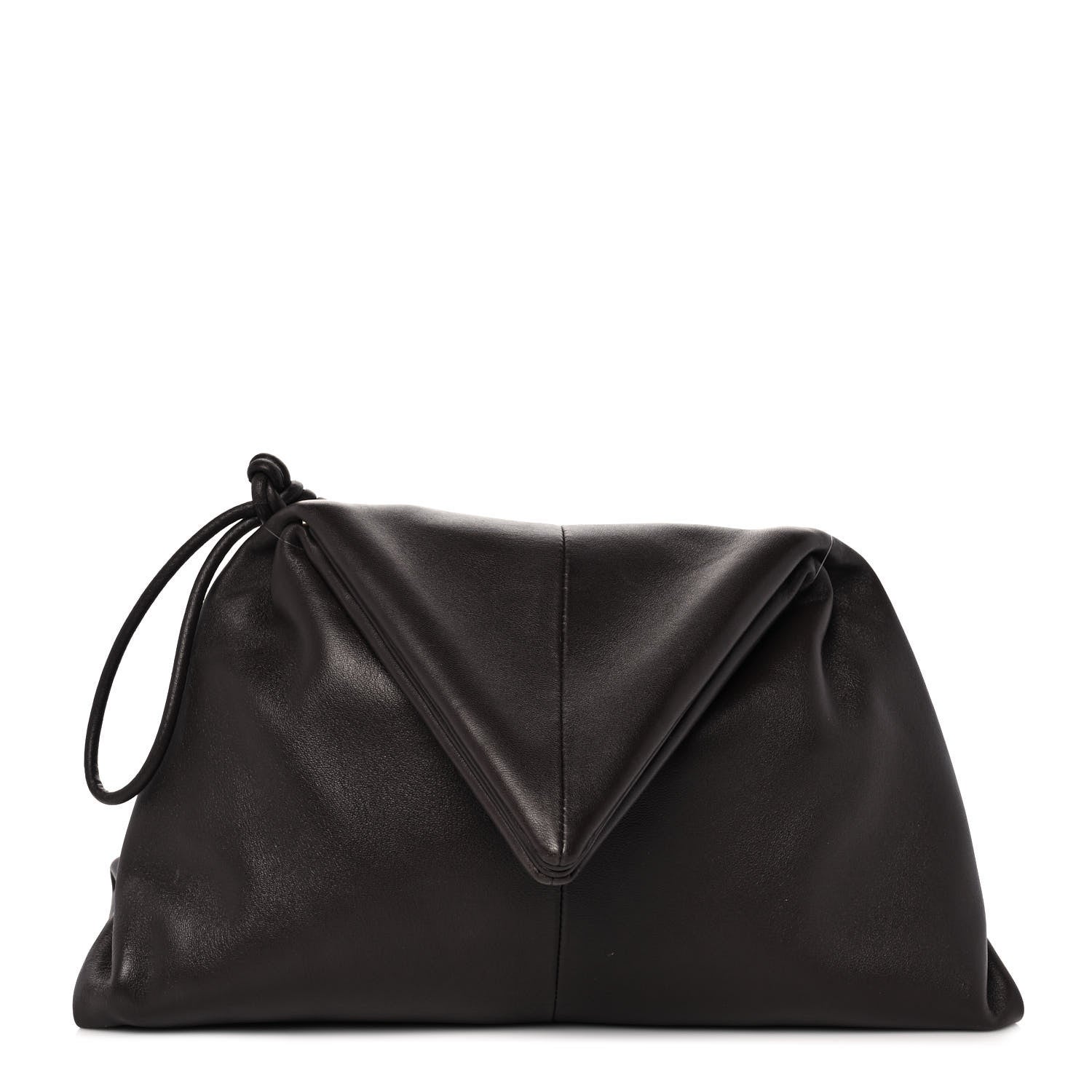 Bottega Veneta Lambskin BV Trine Clutch Fondente 1 of 9