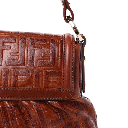 Fendi Vitello Bottalato FF Embossed Small Chef Shoulder Bag Ruggine 11 of 15