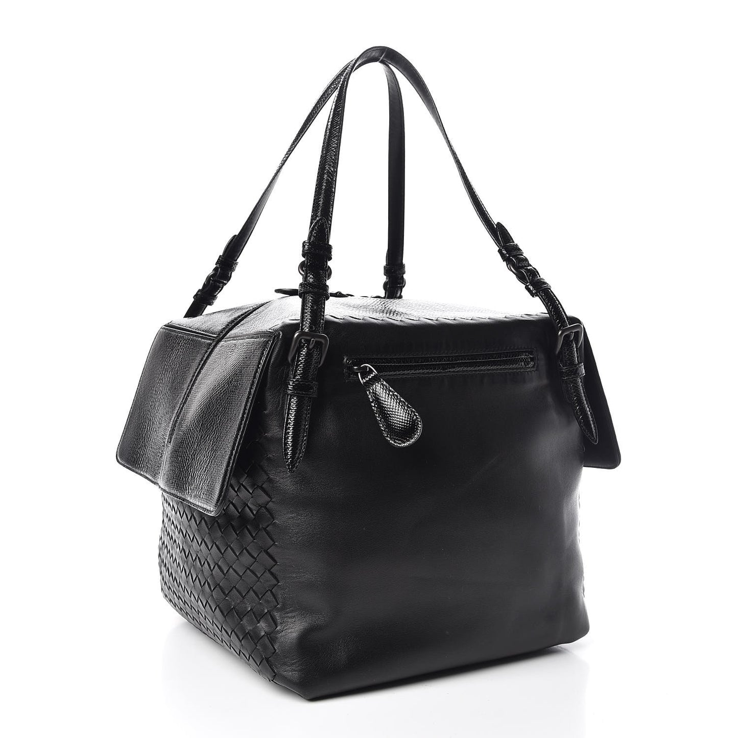 Nappa Karung Intrecciato Satchel Black