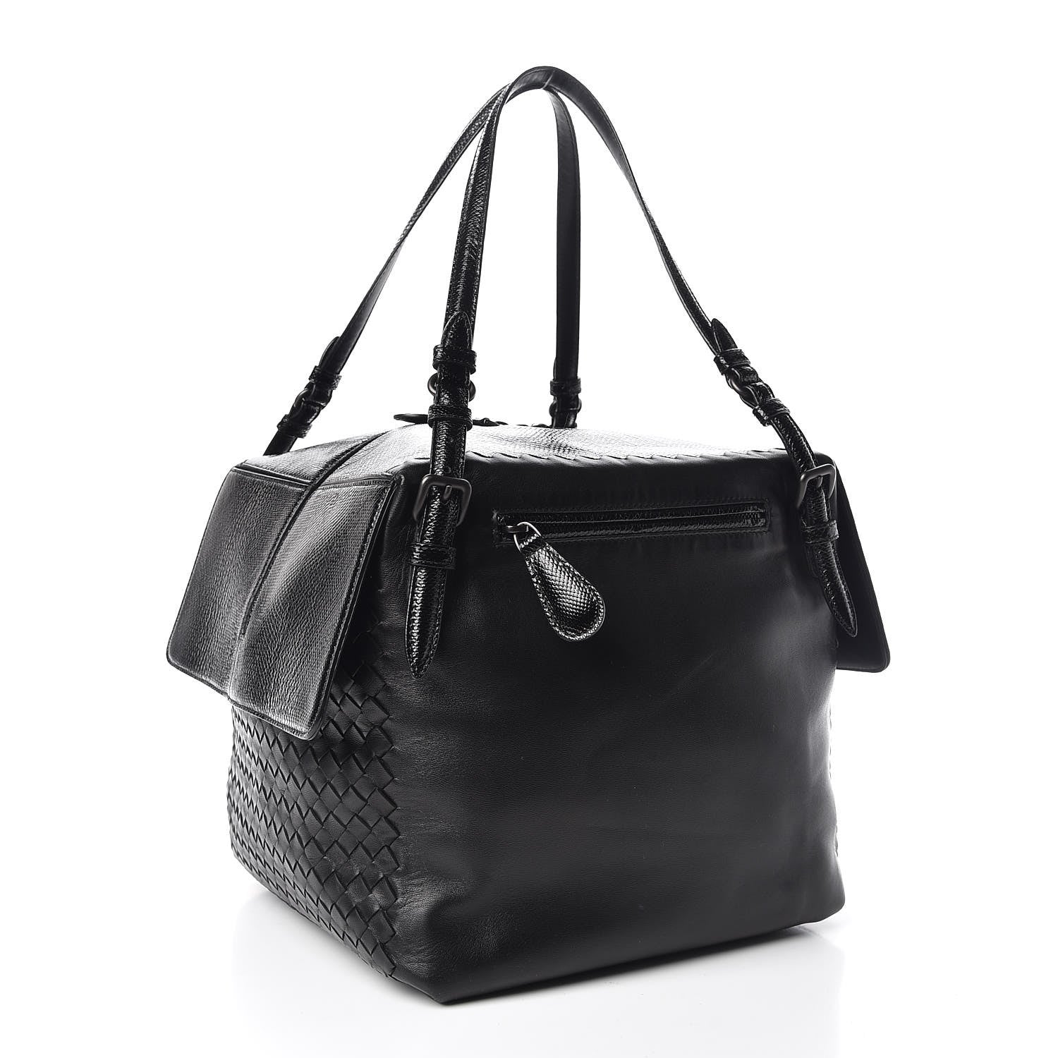 Bottega Veneta Nappa Karung Intrecciato Satchel Black 3 of 10