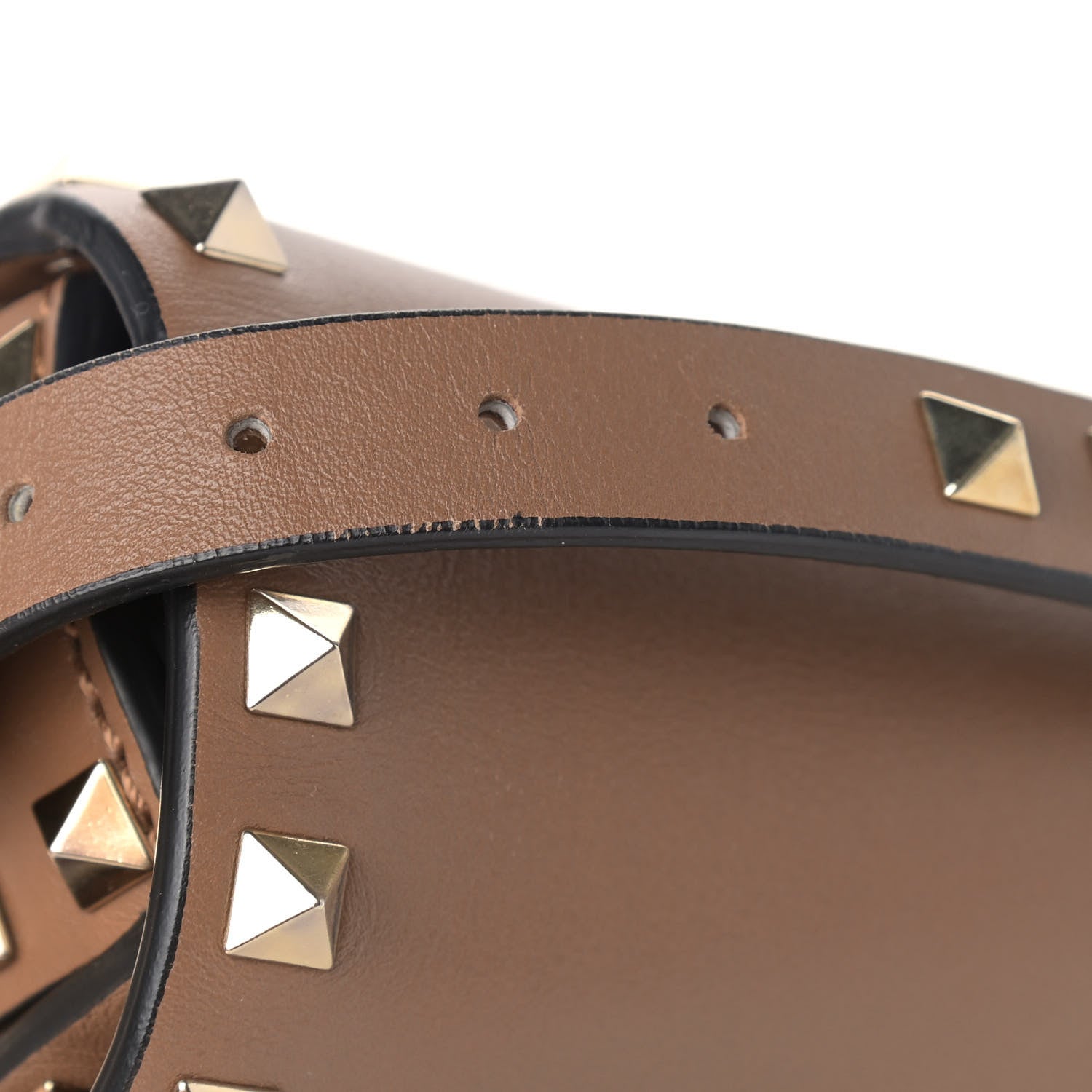 Valentino Garavani Vitello Medium Rockstud Flap Saddle Bag Nocciola 11 of 11