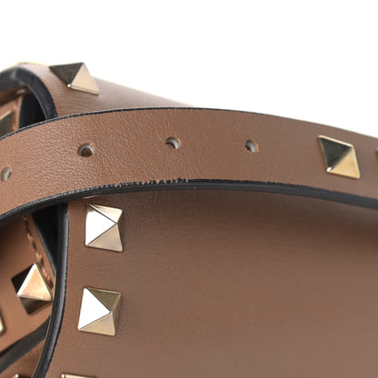 Valentino Garavani Vitello Medium Rockstud Flap Saddle Bag Nocciola 11 of 11