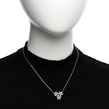 Van Cleef & Arpels 18K White Gold Diamond Socrate 3 Flower Pendant Necklace 2 of 4