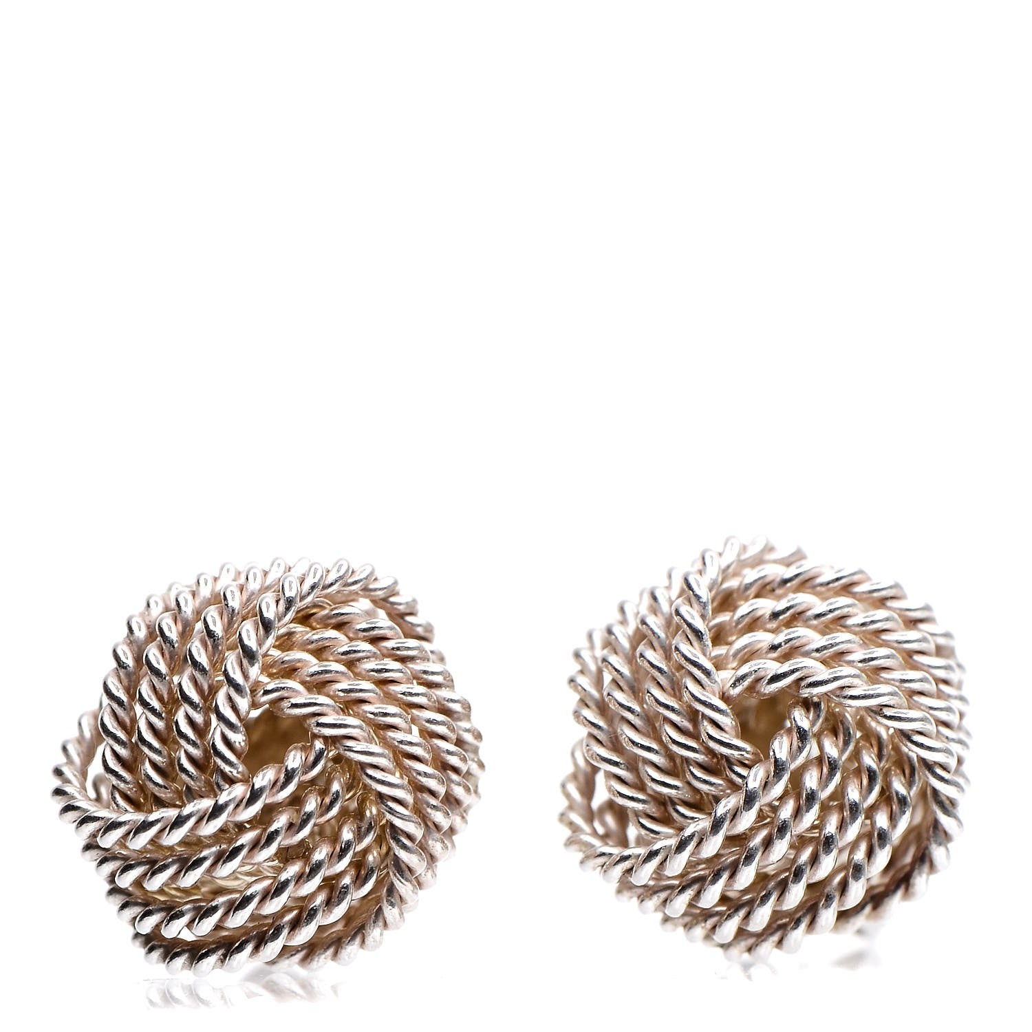 Tiffany Sterling Silver Twist Knot Earrings 1 of 4