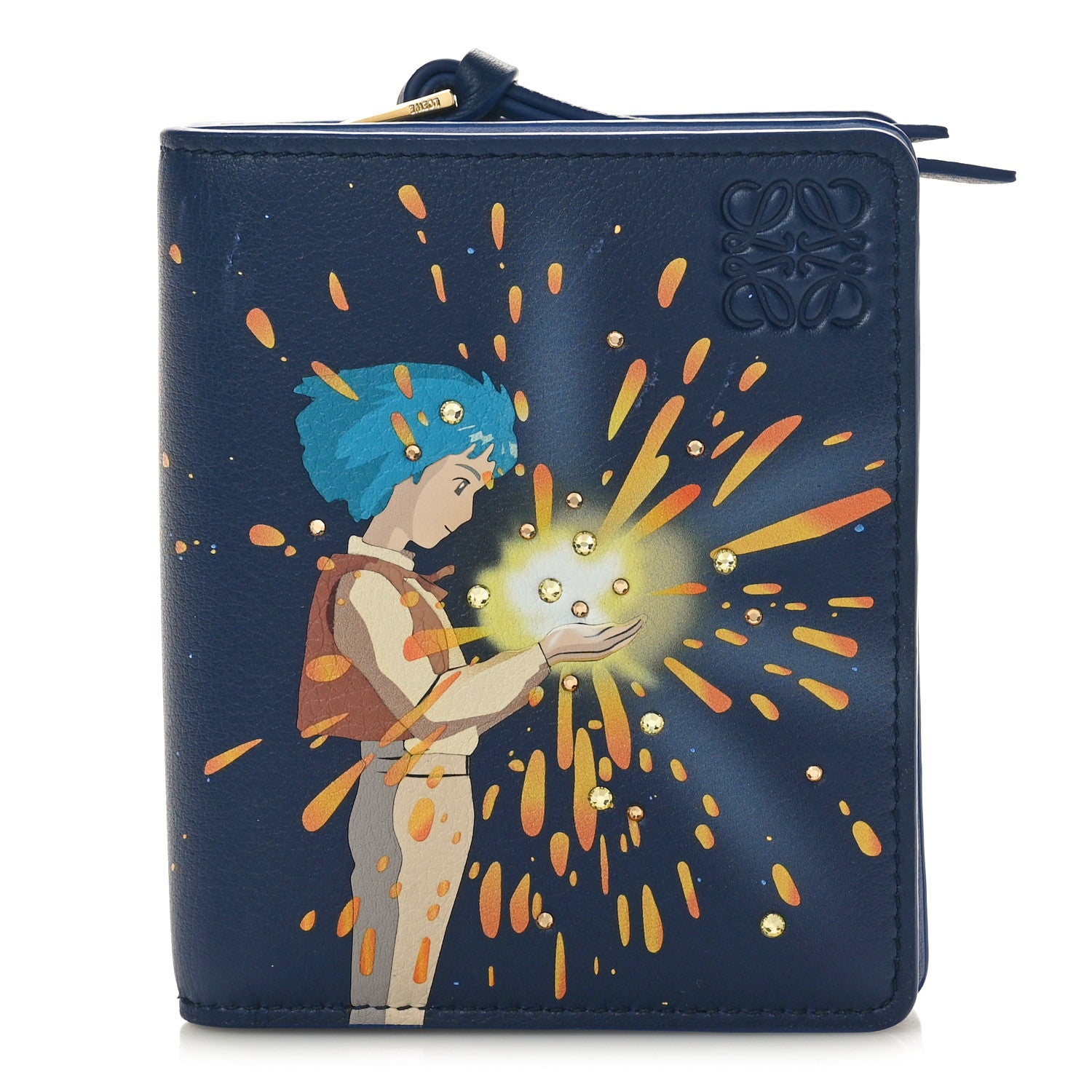 Loewe X HOWL'S MOVING CASTLE Classic Calfskin Magical Sky Compact Zip Wallet Marine 1 of 7