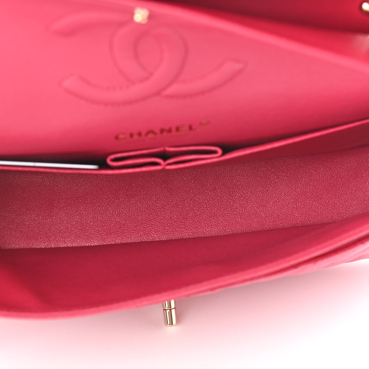 Chanel Caviar Quilted Medium Double Flap Dark Pink 4 of 10