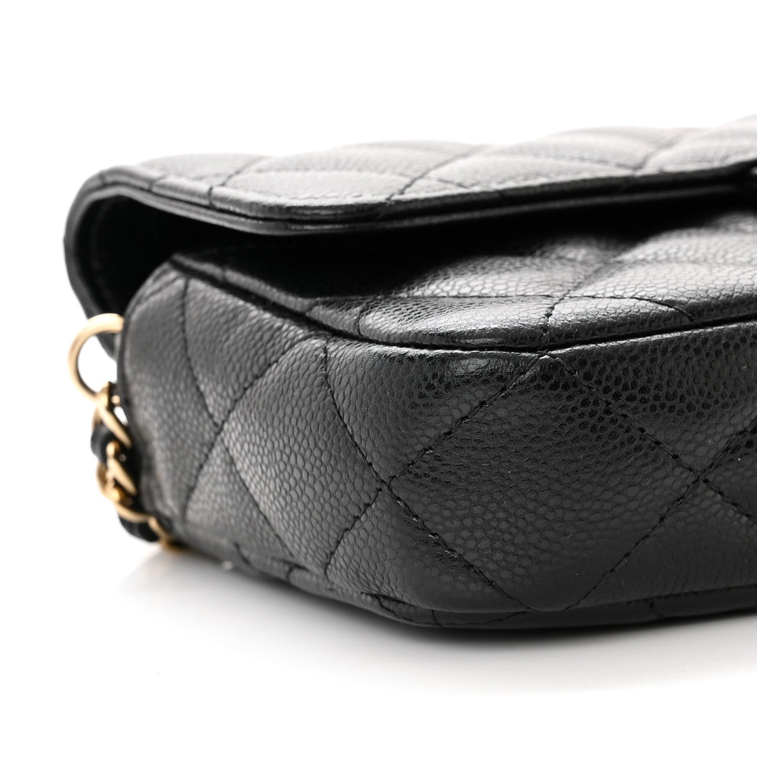 Chanel Caviar Quilted Flap Phone Holder With Chain Black 11 of 13