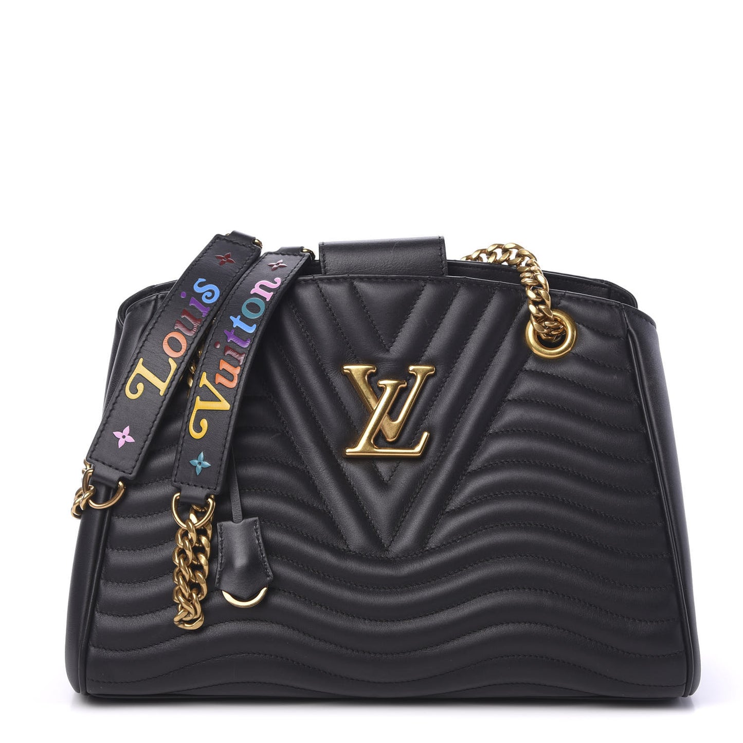 Calfskin New Wave Chain Tote Black