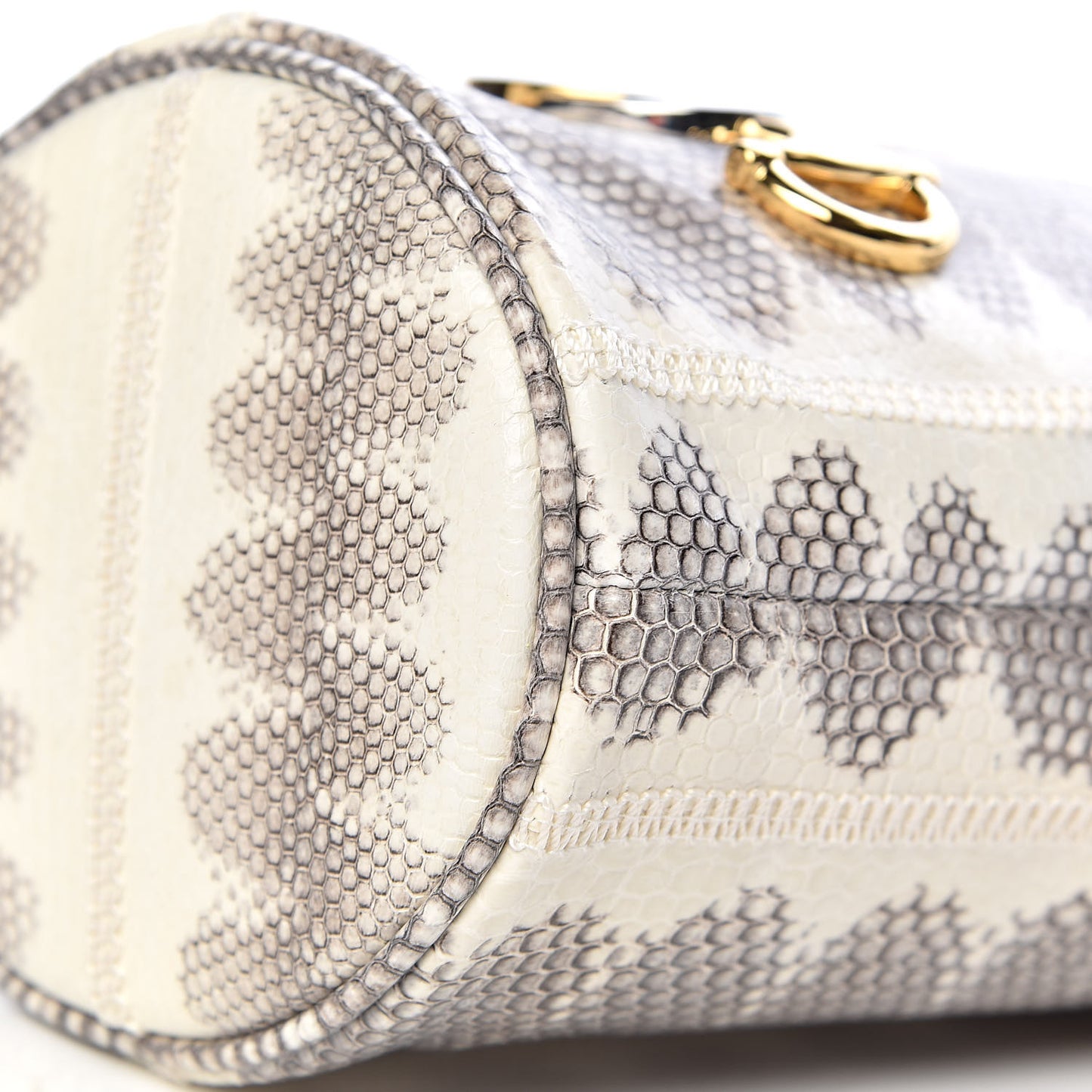 Snakeskin Mini Zumi Bucket Bag Grey