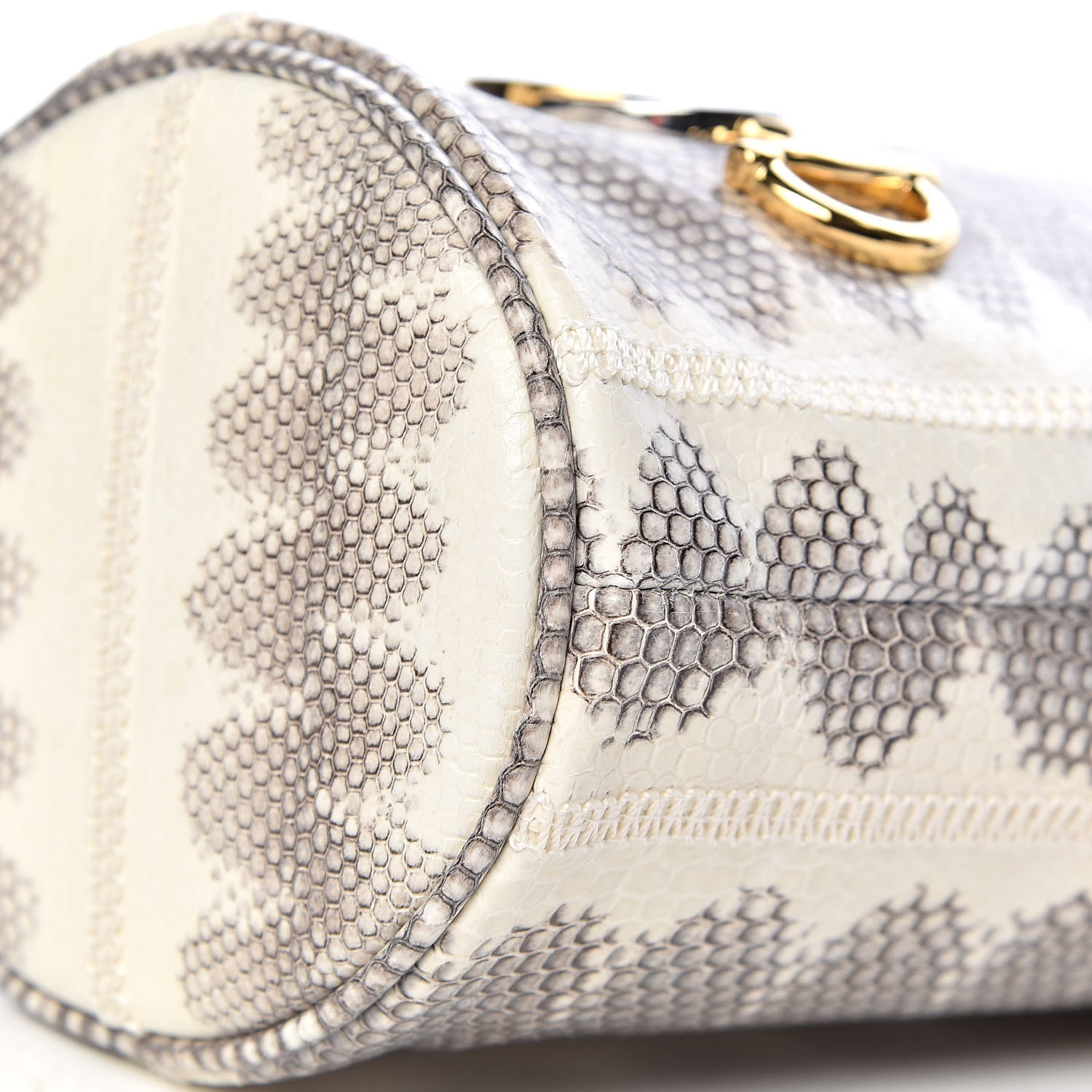 Gucci Snakeskin Mini Zumi Bucket Bag Grey 8 of 10