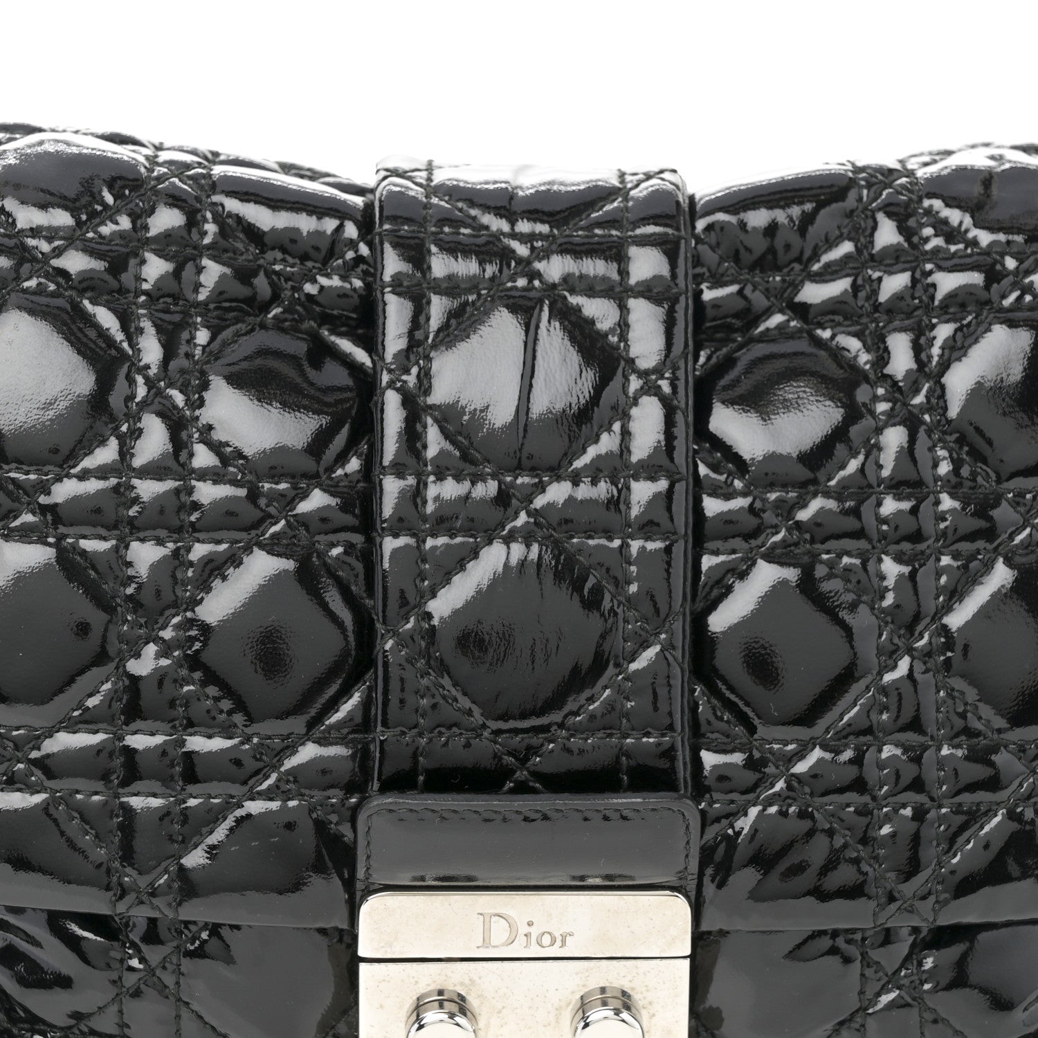 Christian Dior Patent Cannage New Lock Flap Black 25 of 34