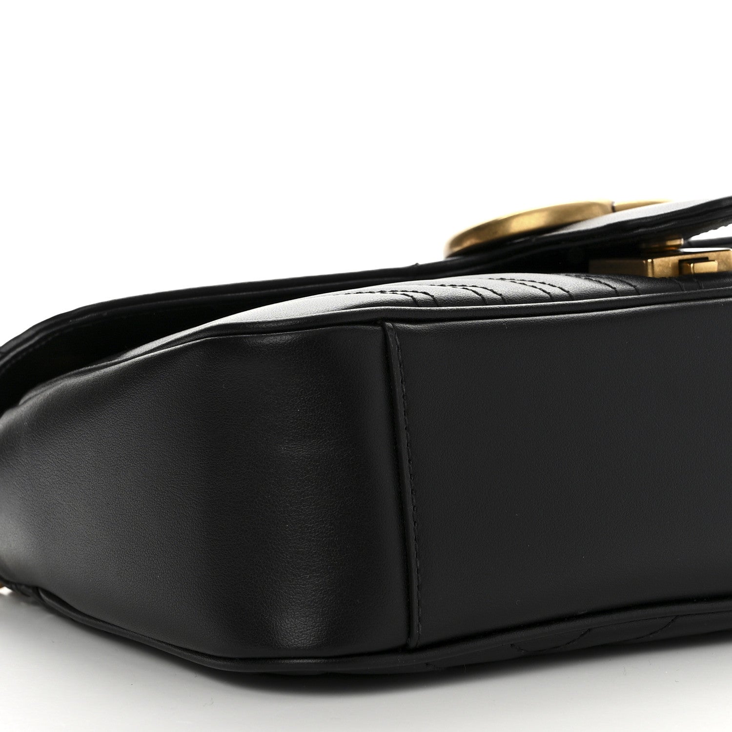 Gucci Calfskin Matelasse Small GG Marmont Shoulder Bag Black 10 of 11