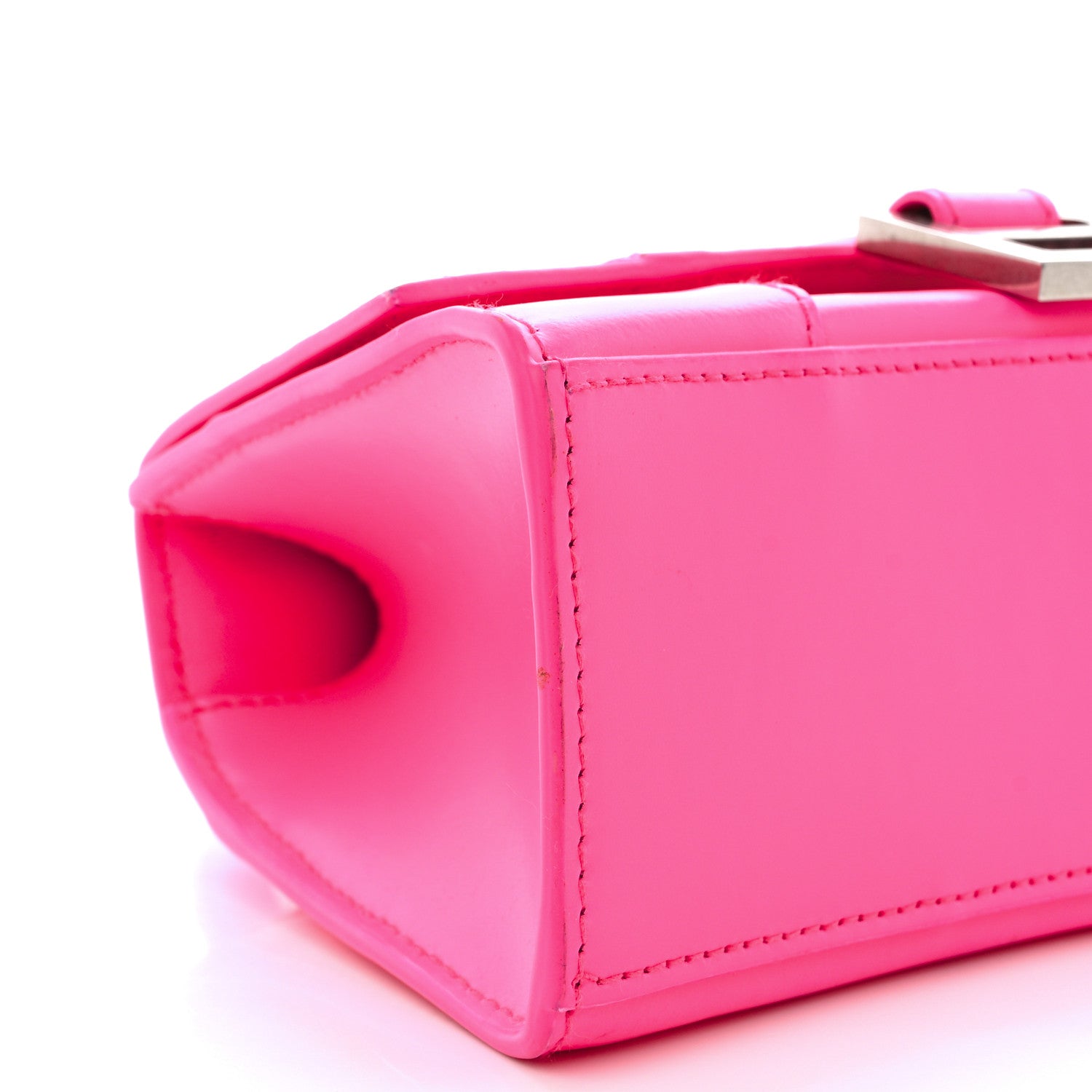 Balenciaga Shiny Box Calfskin Hourglass Top Handle Bag XS Fluo Pink 11 of 16