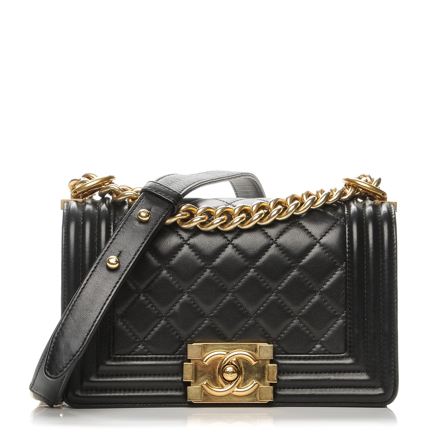 Chanel Lambskin Quilted Small Boy Flap Black 1 of 7