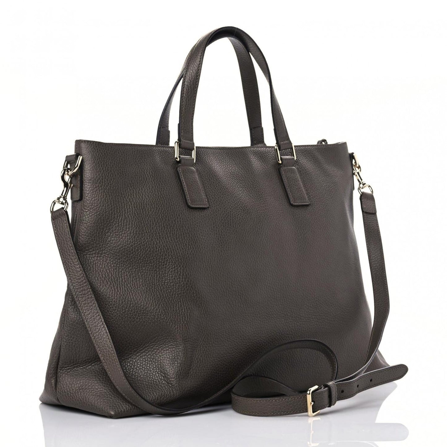 Calfskin Large Bamboo Tassel Top Handle Tote Brown