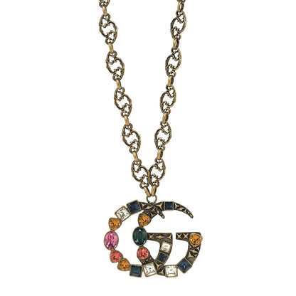Gucci Crystal Marmont Necklace Aged Gold Multicolor 1 of 5