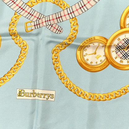 Burberry Silk Patchwork Pocket Watch Square Scarf Multicolor 2 of 3