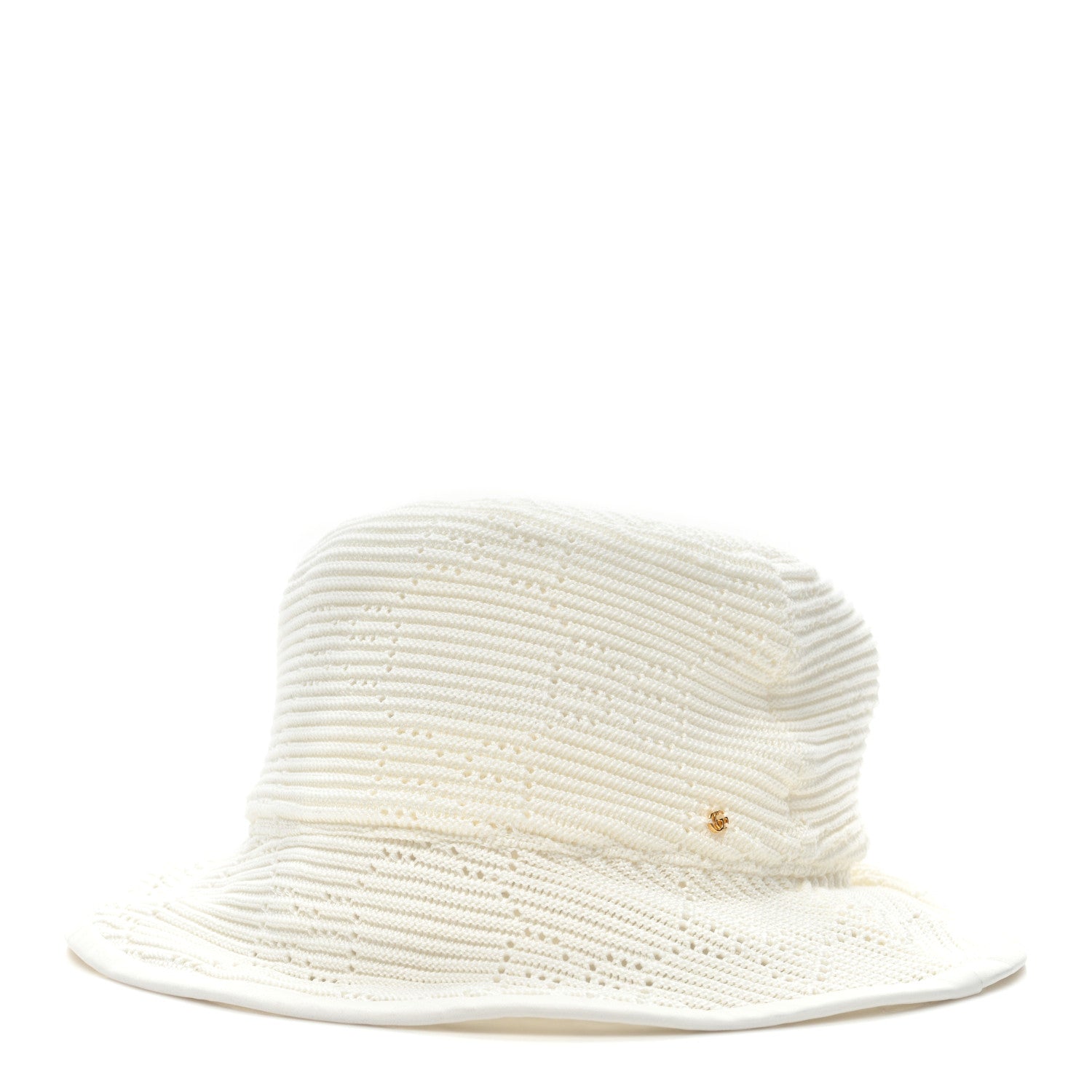 Gucci Cotton Crochet GG Monogram Bucket Hat M White 1 of 7