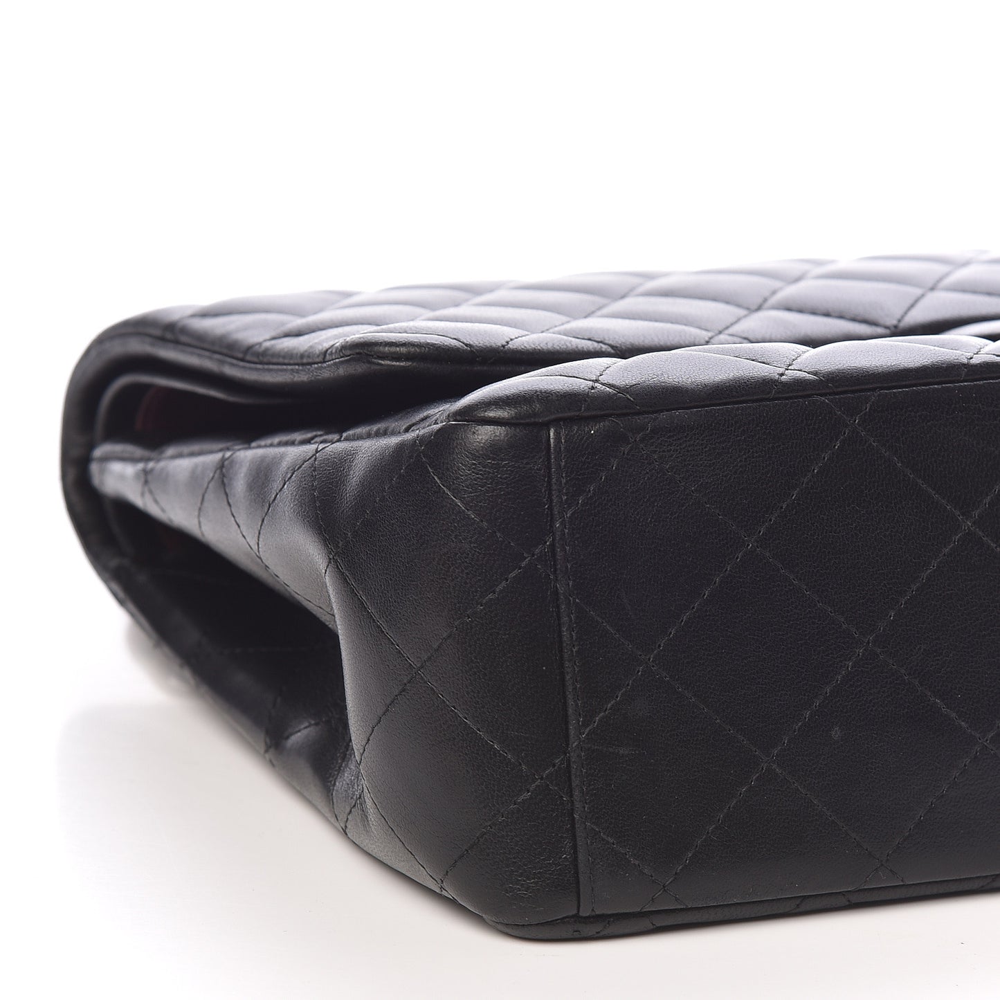 Lambskin Quilted Maxi Double Flap Black