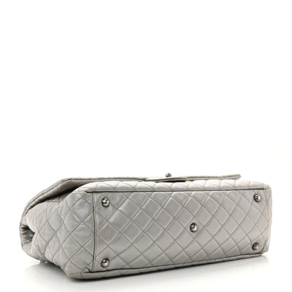Chanel Metallic Caviar Quilted XXL Travel Flap Bag Silver 4 of 11