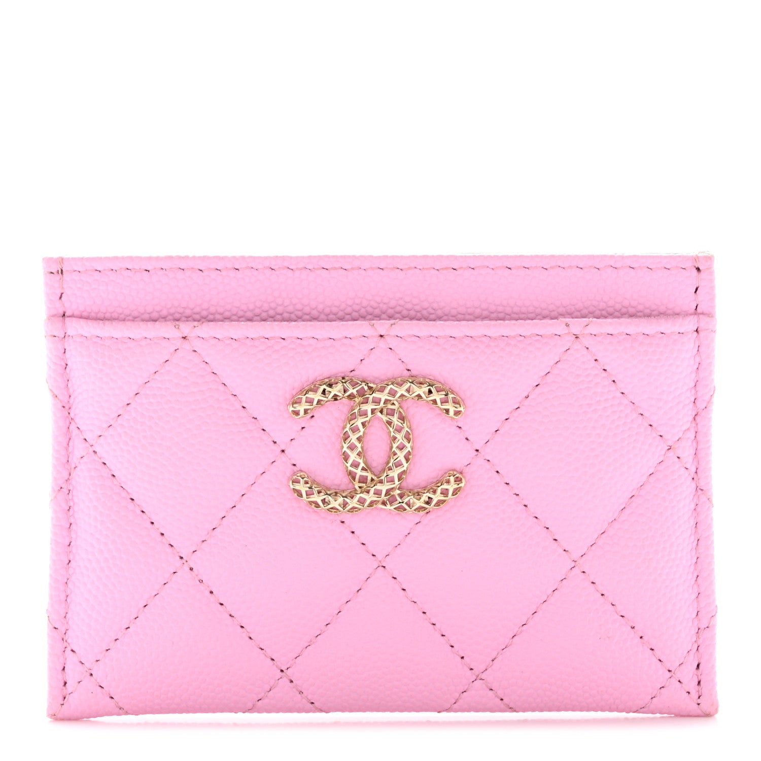 Chanel Caviar Metal Perforated Quilted Card Holder Lilas 1 of 9