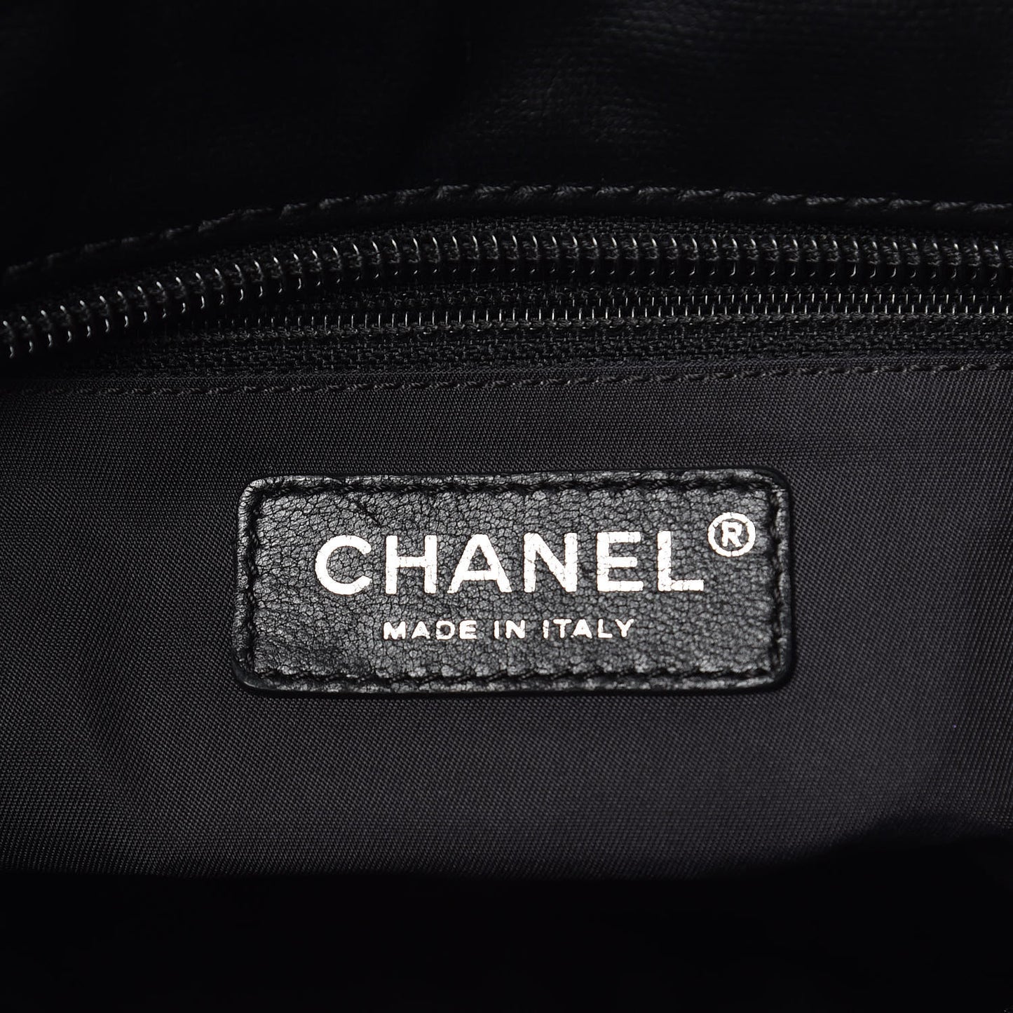 Coated Canvas Quilted Small Paris Biarritz Tote Black