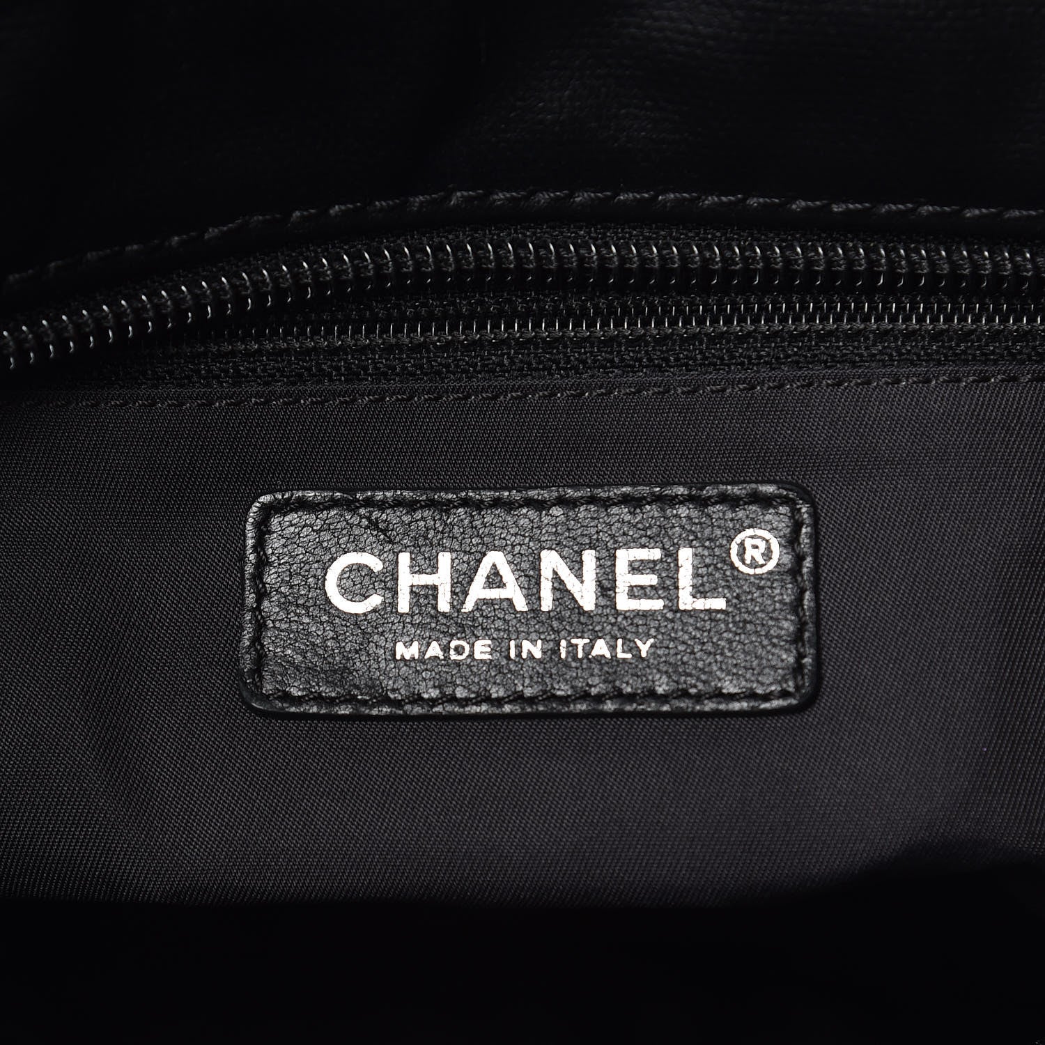 Chanel Coated Canvas Quilted Small Paris Biarritz Tote Black 6 of 9