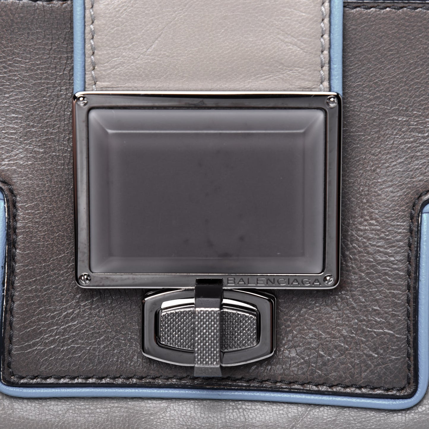 Chevre Silver Hardware Shoulder Bag