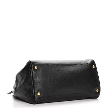 Prada Vitello Daino Tote Nero Black 5 of 9