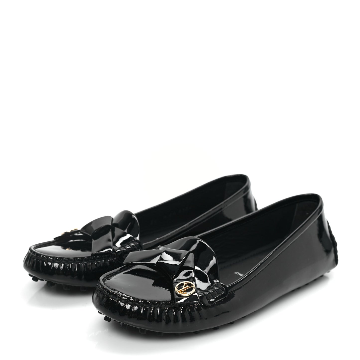 Patent Calfskin Parklane Flat Loafer 36 Black