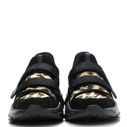 Christian Dior Technical Fabric Nylon Leopard Print Womens D-Wander Sneakers 39.5 Black 2 of 10