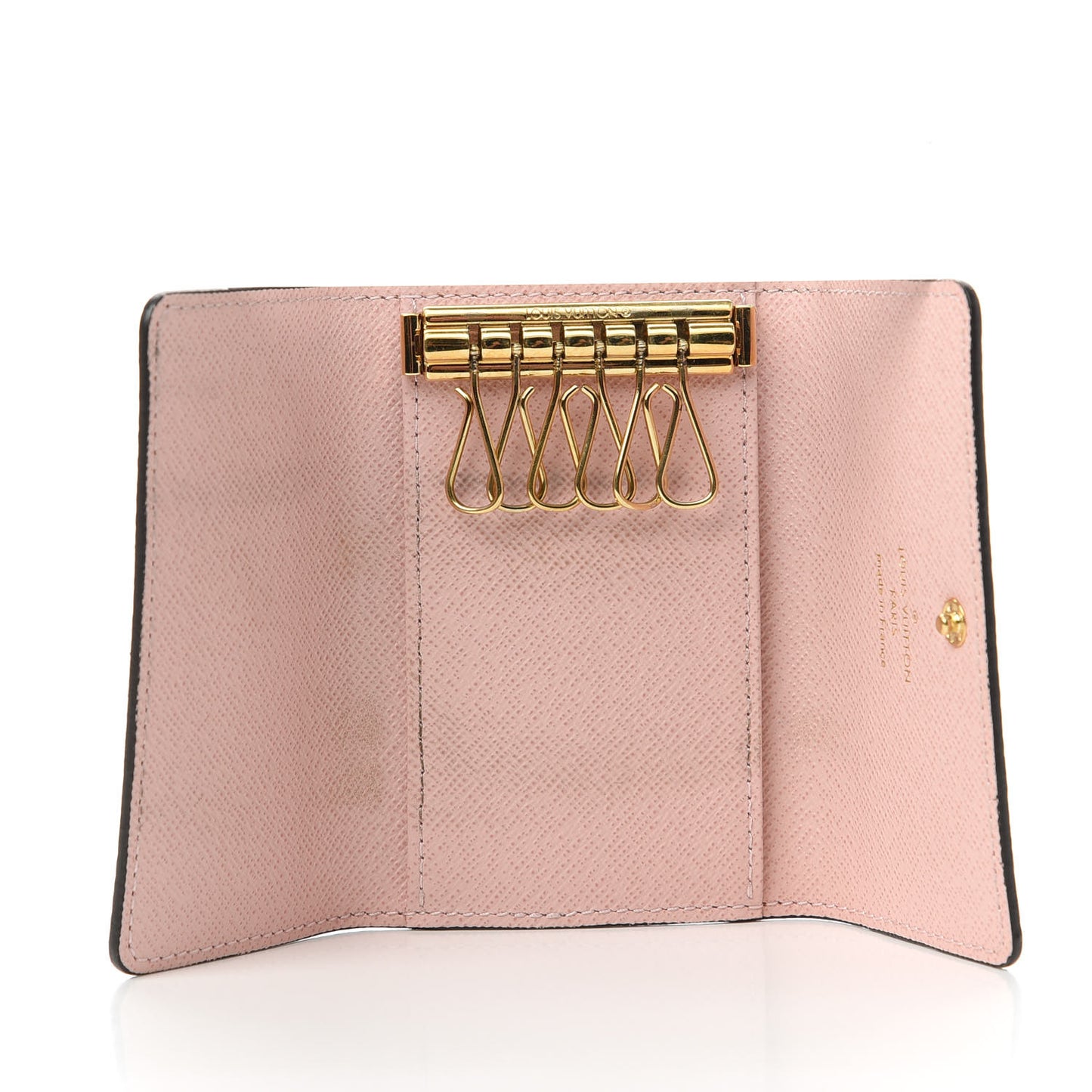 Damier Ebene Multicles 6 Key Holder Rose Ballerine