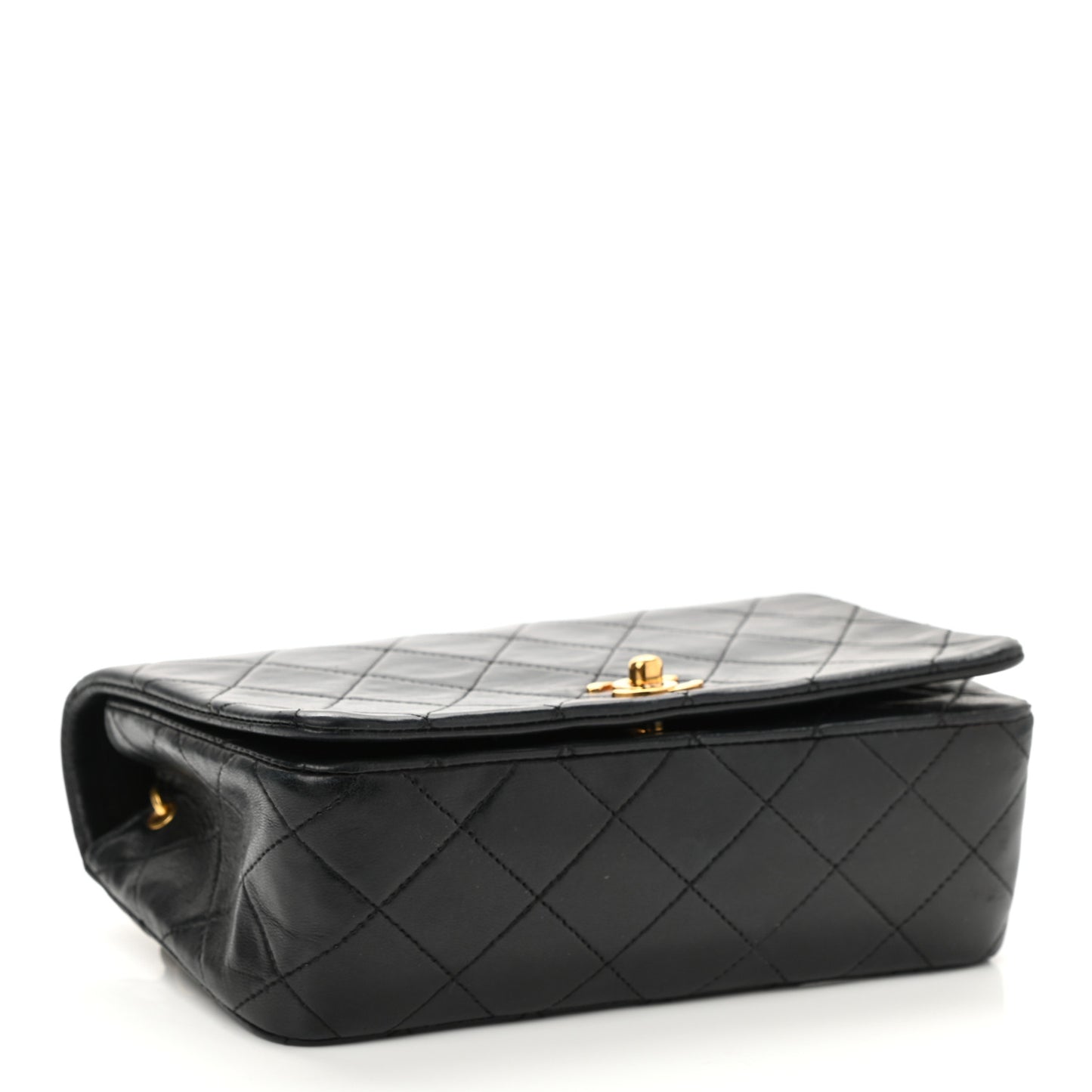 Lambskin Quilted Small Single Flap Bag Black