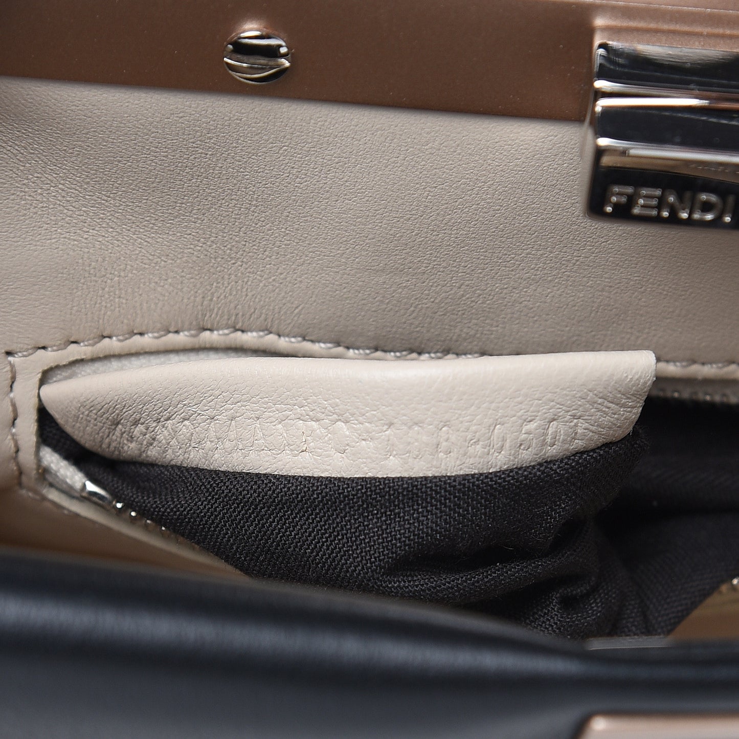 Calfskin Flowers and Bows Scalloped Mini Peekaboo Iconic Satchel Black Camelia