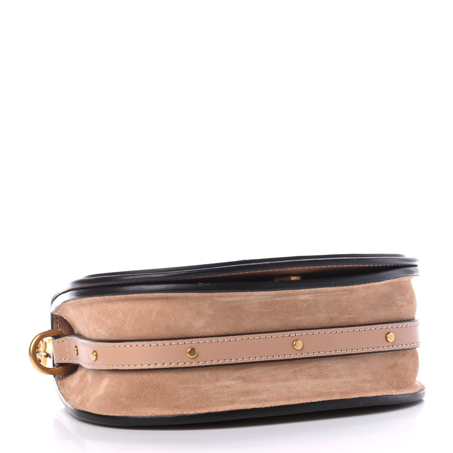 Calfskin Suede Small Nile Bracelet Bag Biscotti Beige
