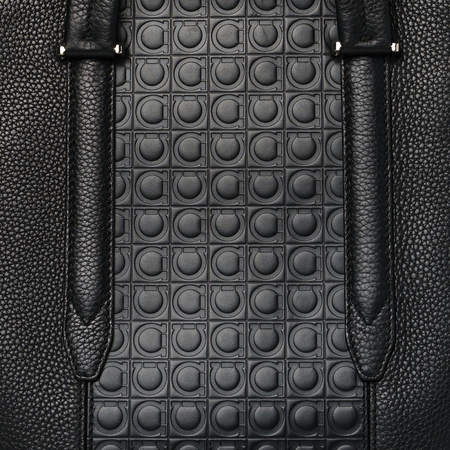 Salvatore Ferragamo Calfskin Gancini Business Bag Black 8 of 10