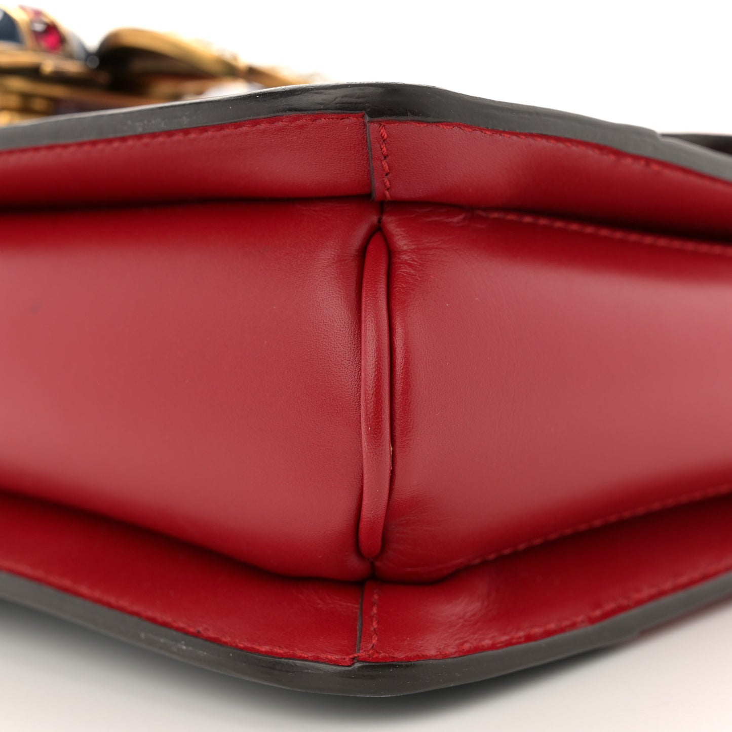Calfskin Sylvie Web Queen Margaret Shoulder Bag Blue Agata Hibiscus Red Mystic White