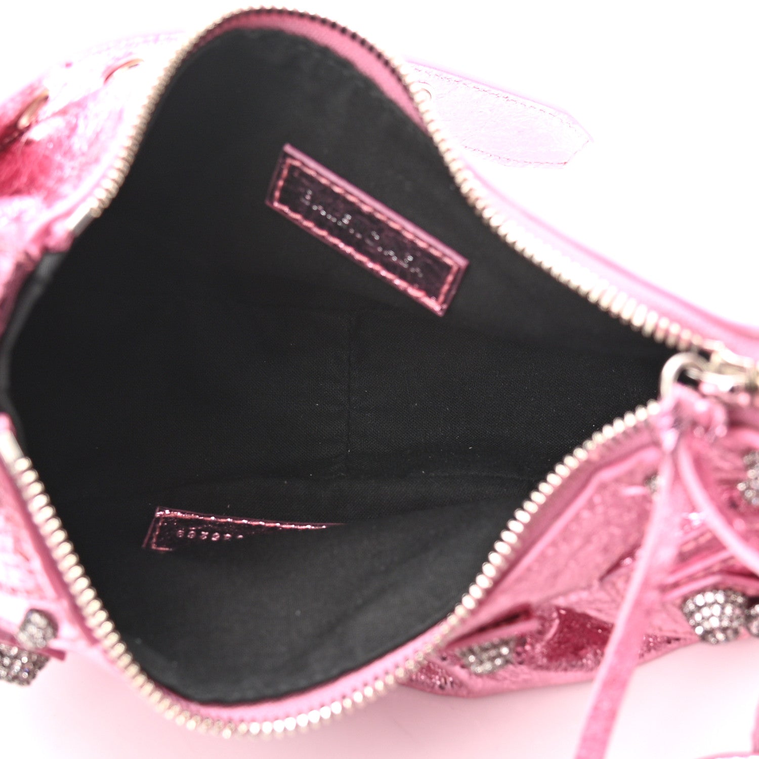 Balenciaga Metallic Agneau Arena Crystal Le Cagole Shoulder Bag XS Met Pink 5 of 10