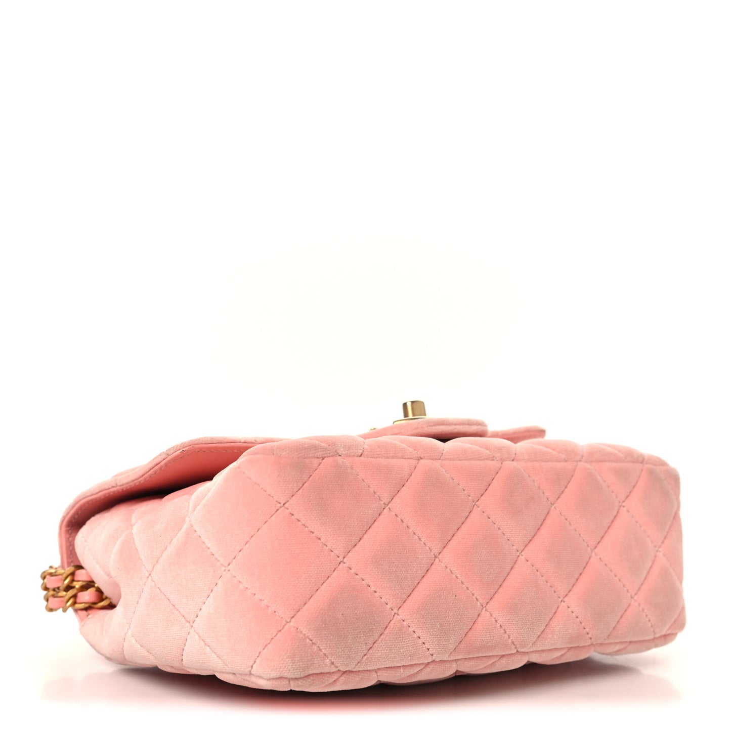 Velvet Enamel Mini Flap Light Pink