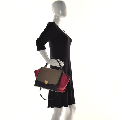 Celine Smooth Calfskin Suede Small Tri-Color Trapeze Pink 2 of 17