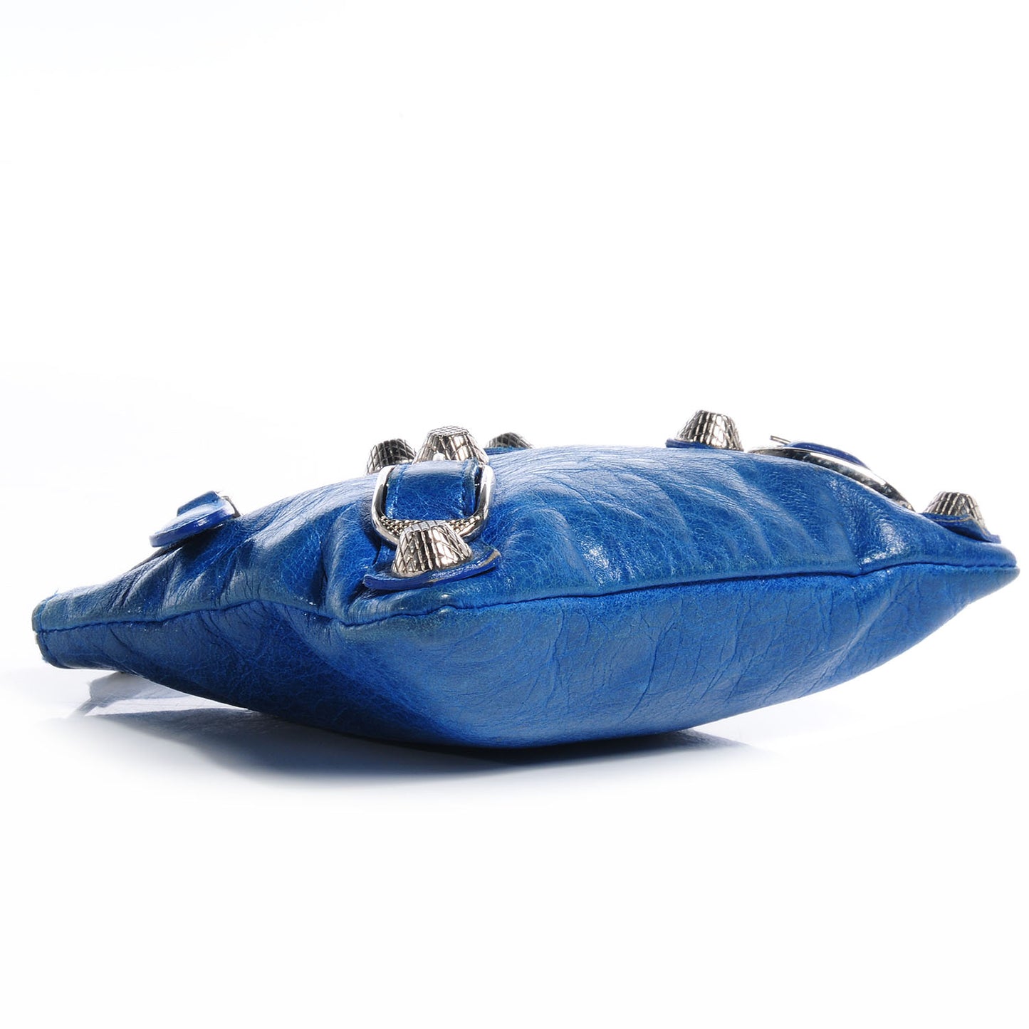 Agneau Giant 12 Silver Hardware Porte-Monnaie Coin Purse Bleu Electric