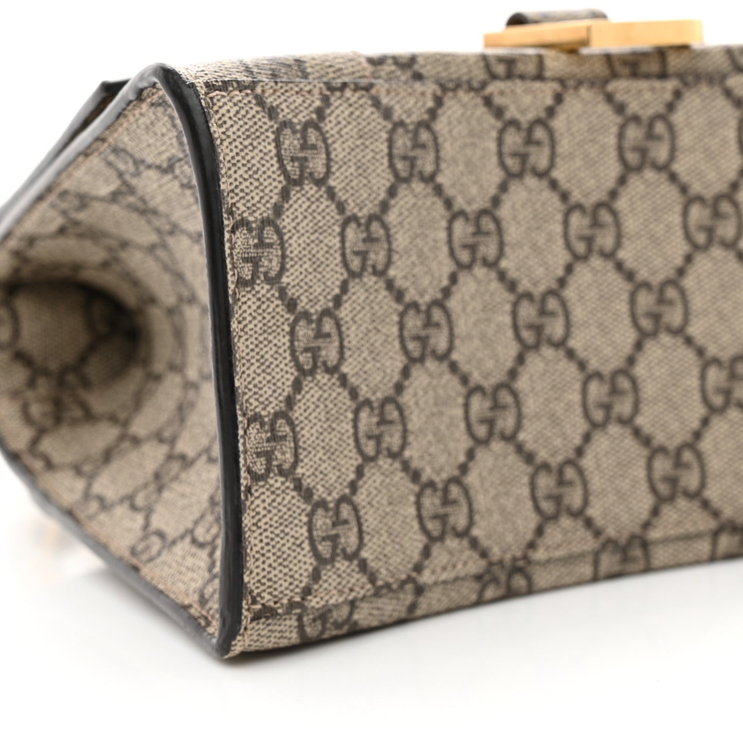 X GUCCI GG Supreme Monogram Small Hourglass Top Handle Bag Beige Ebony