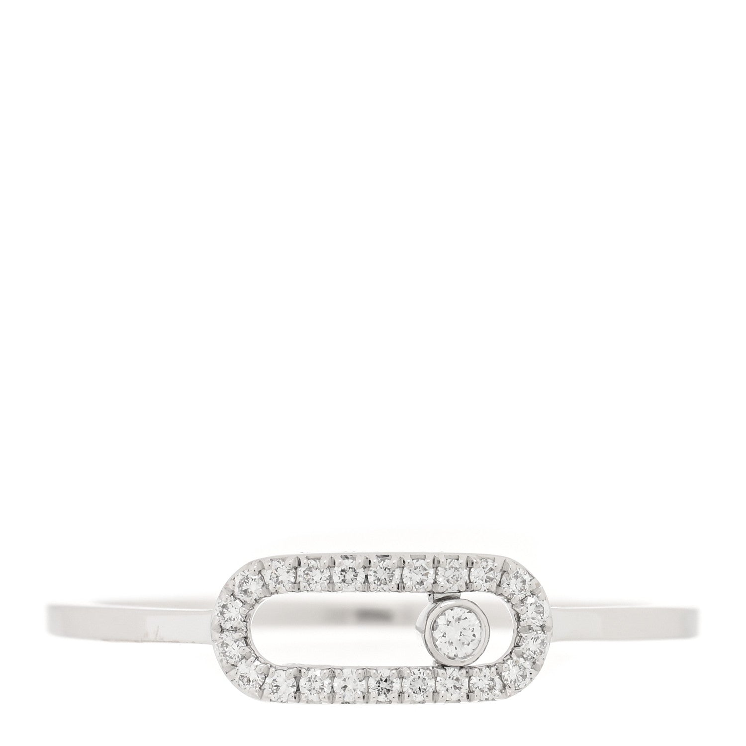 Messika 18K White Gold Diamond Move Uno Ring 54 7 1 of 5