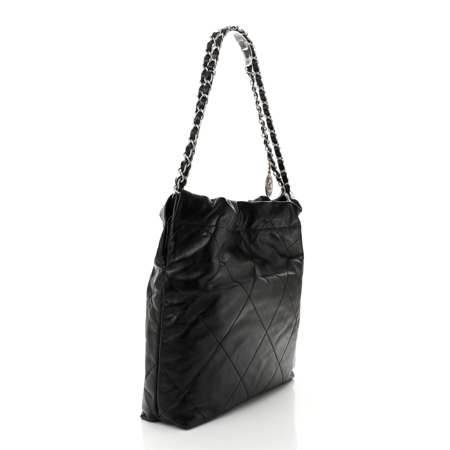 Chanel Shiny Calfskin Quilted Small Chanel 22 Black 4 of 11
