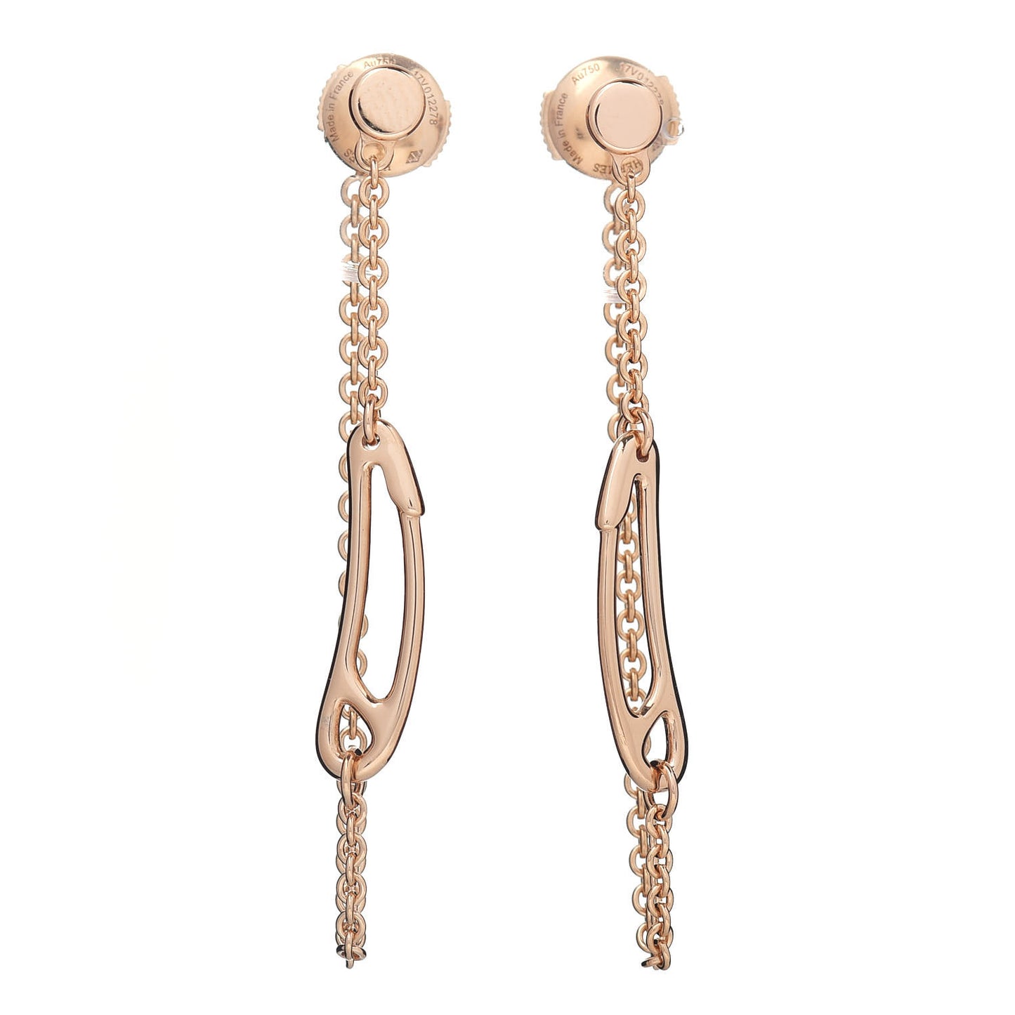 18K Rose Gold TPM Chaine D'Ancre Punk Earrings